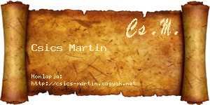 Csics Martin névjegykártya