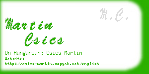 martin csics business card
